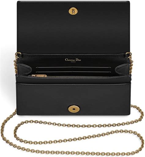 lady dior studded wallet on chain|authentic dior monogram wallet.